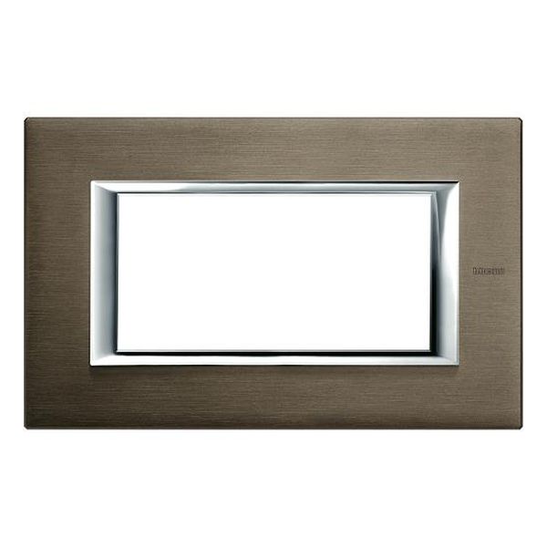 BTICINO - HA4804BR РАМКА 4М BRUSHED BRONZE АНОДИЗИРАНА МЕТАЛНА ПРАВОЪГЪЛНА AXOLUTE