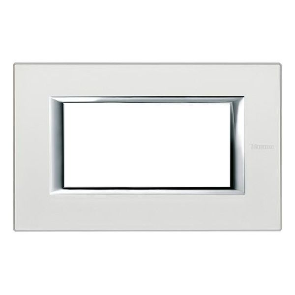 BTICINO - HA4804SAN РАМКА 4М АНОДИЗИРАНА SILVER МЕТАЛНА ПРАВОЪГЪЛНА AXOLUTE