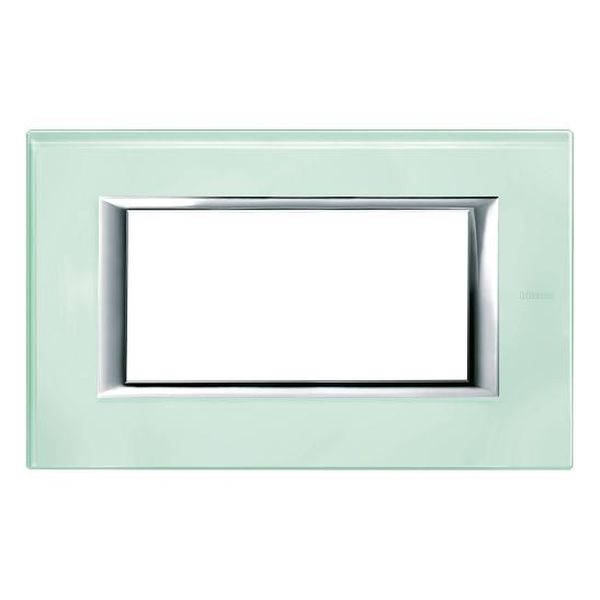 BTICINO - HA4804VKA РАМКА 4М KRISTALL GLASS СТЪКЛО ПРАВОЪГЪЛНА AXOLUTE