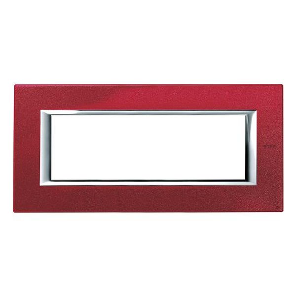 BTICINO - HA4806RC РАМКА 6М RED CHINA ЛАКИРАНА МЕТАЛНА ПРАВОЪГЪЛНА AXOLUTE
