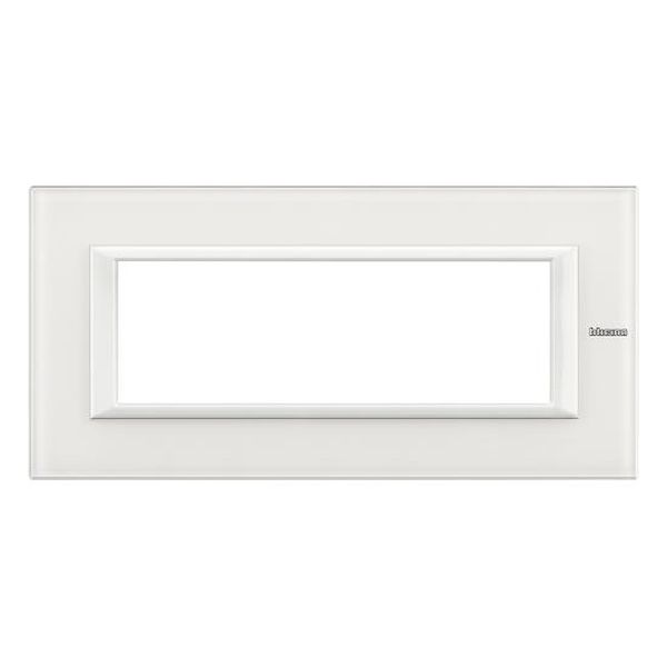 BTICINO - HA4806VBB РАМКА 6М WHITE GLASS СТЪКЛО ПРАВОЪГЪЛНА AXOLUTE