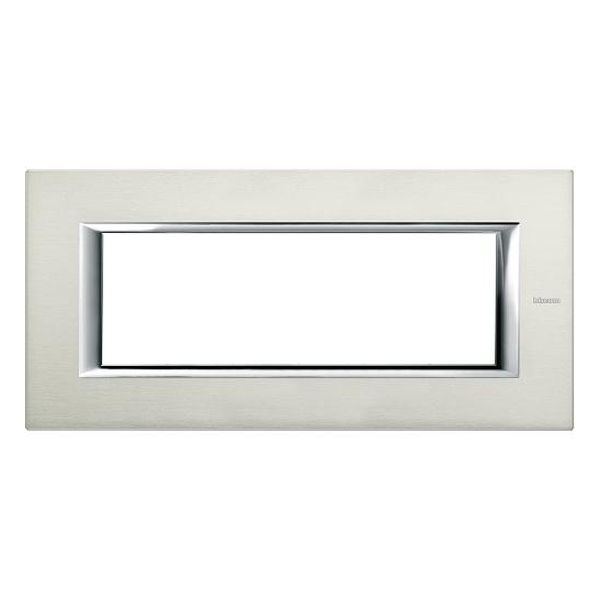 BTICINO - HA4806XC РАМКА 6М ALUMINIUM BRUSHED МЕТАЛНА ПРАВОЪГЪЛНА