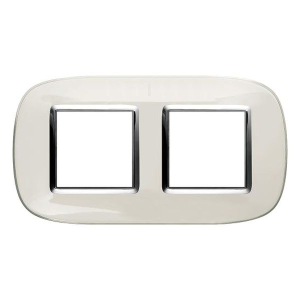 BTICINO - HB4802/2DB ДВОЙНА РАМКА 2Х2М ЛАЗУРНО БЯЛА ЕЛИПСОВИДНА AXOLUTE