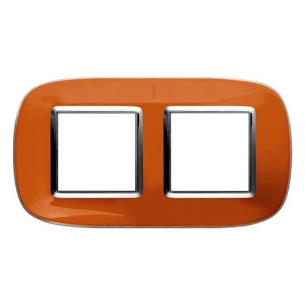 BTICINO - HB4802/2DR ДВОЙНА РАМКА 2Х2М ЛАЗУРНО ОРАНЖЕВА ЕЛИПСОВИДНА AXOLUTE