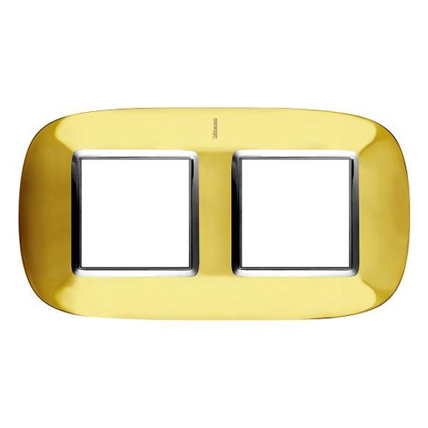 BTICINO - HB4802/2OR ДВОЙНА РАМКА 2Х2М ЗЛАТНА МЕТАЛНА ЕЛИПСОВИДНА AXOLUTE