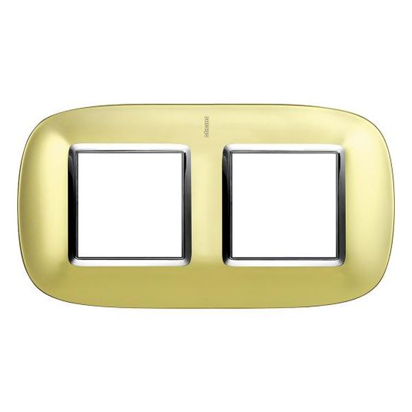 BTICINO - HB4802/2OSN ДВОЙНА РАМКА 2Х2М МАТИРАНО ЗЛАТО МЕТАЛНА ЕЛИПСОВИДНА AXOLUTE