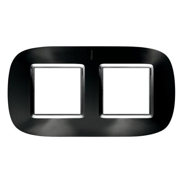 BTICINO - HB4802/2XS ДВОЙНА РАМКА 2Х2М АНТРАЦИТ МЕТАЛНА ЕЛИПСОВИДНА AXOLUTE