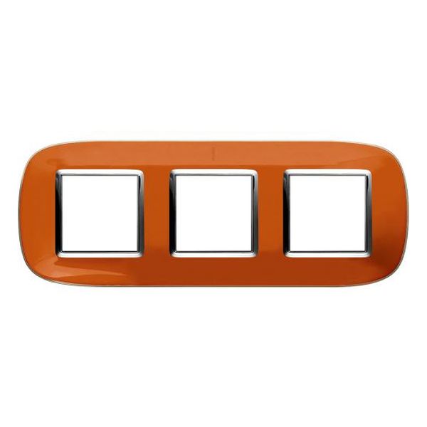 BTICINO - HB4802/3DR ТРОЙНА РАМКА 3Х2М ЛАЗУРНО ОРАНЖЕВА ЕЛИПСОВИДНА AXOLUTE