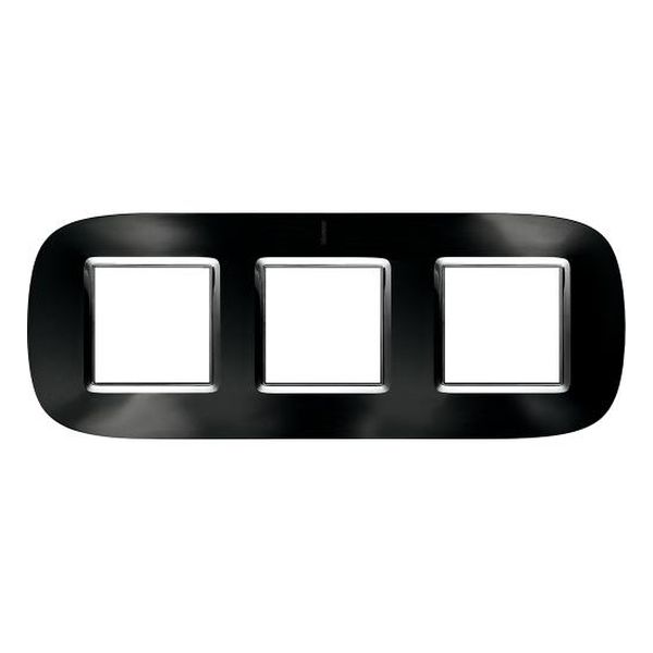 BTICINO - HB4802/3XS ТРОЙНА РАМКА 3Х2М АНТРАЦИТ МЕТАЛНА ЕЛИПСОВИДНА AXOLUTE