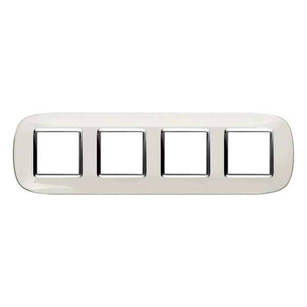 BTICINO - HB4802/4DB ЧЕТВОРНА РАМКА 4Х2М ЛАЗУРНО БЯЛА ЕЛИПСОВИДНА AXOLUTE