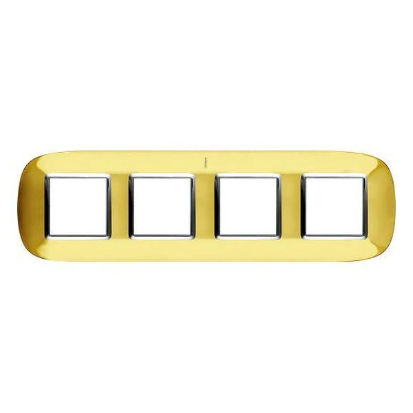 BTICINO - HB4802/4OR ЧЕТВОРНА РАМКА 4Х2М ЗЛАТНА МЕТАЛНА ЕЛИПСОВИДНА AXOLUT