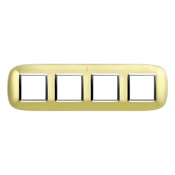 BTICINO - HB4802/4OSN ДВОЙНА РАМКА 4Х2М МАТИРАНО ЗЛАТО МЕТАЛНА ЕЛИПСОВИДНА AXOLUTE