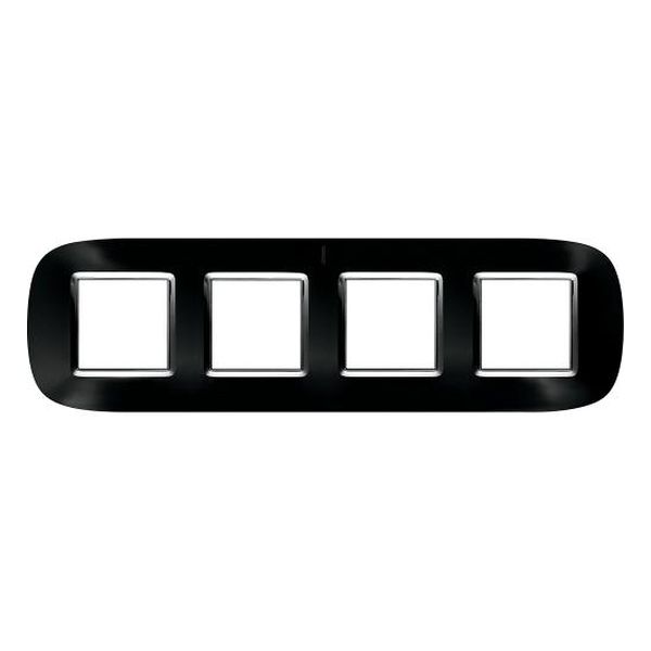 BTICINO - HB4802/4XS ЧЕТВОРНА РАМКА 4Х2М АНТРАЦИТ МЕТАЛНА ЕЛИПСОВИДНА AXOLUTE