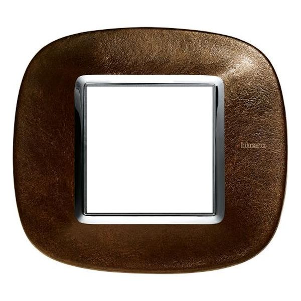 BTICINO - HB4802SLS РАМКА 2М КОЖА КАФЕ ЕЛИПСОВИДНА AXOLUTE