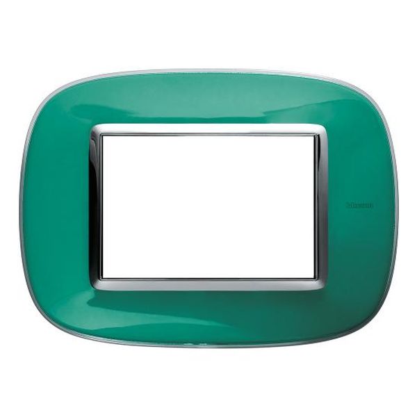 BTICINO - HB4803DV РАМКА 3М ЛАЗУРНО ЗЕЛЕНА ЕЛИПСОВИДНА AXOLUTE