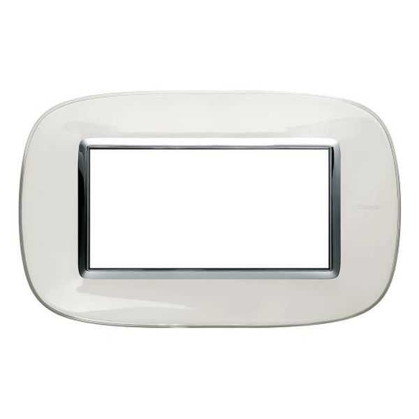 BTICINO - HB4804DB РАМКА 4М ЛАЗУРНО БЯЛА ЕЛИПСОВИДНА AXOLUTE