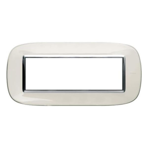 BTICINO - HB4806DB РАМКА 6М ЛАЗУРНО БЯЛА ЕЛИПСОВИДНА AXOLUTE