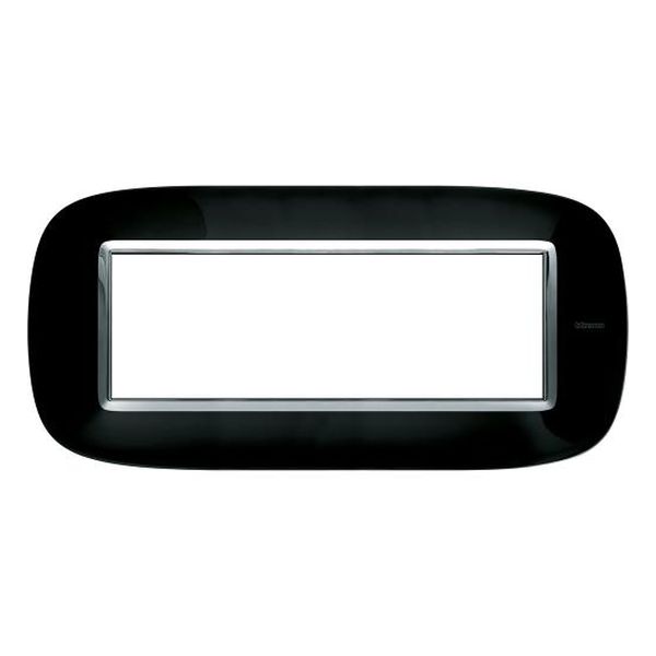 BTICINO - HB4806NR РАМКА 6М ПЛЪТНО ЧЕРНА МЕТАЛНА ЕЛИПСОВИДНА AXOLUTE