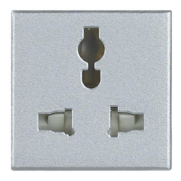 BTICINO - HC4139 КОНТАКТ МУЛТИСТАНДАРТ 2 МОД. 16А ЦВЯТ АЛУМИНИЙ AXOLUTE BTICINO