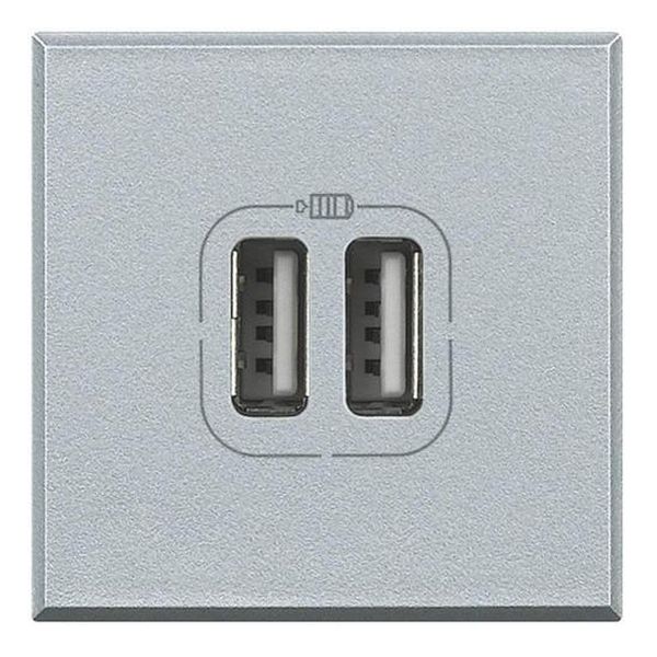 BTICINO - HC4285C2 ДВОЙНА USB РОЗЕТКА 230V АЛУМИНИЙ