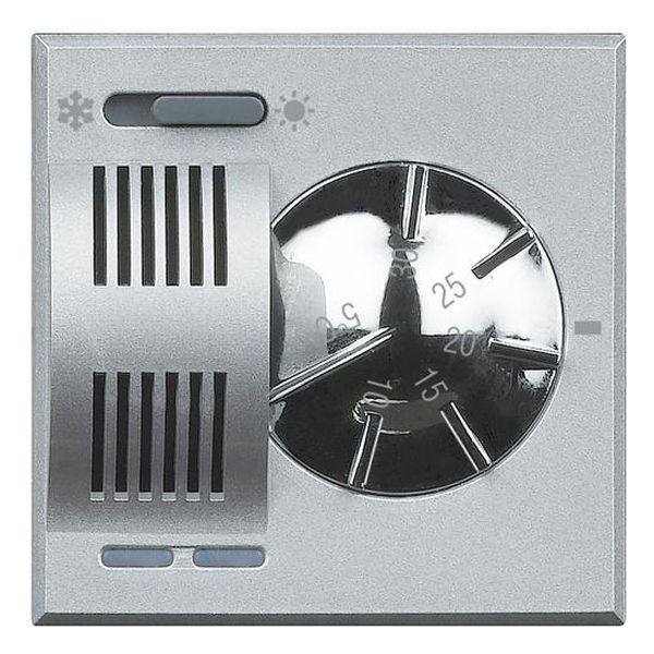 BTICINO - HC4442 ТЕРМОСТАТ МЕХАНИЧЕН С ЛЕТЕН/ЗИМЕН РЕЖИМ 2 МОДУЛ AXOLUTE АЛУМИНИЙ