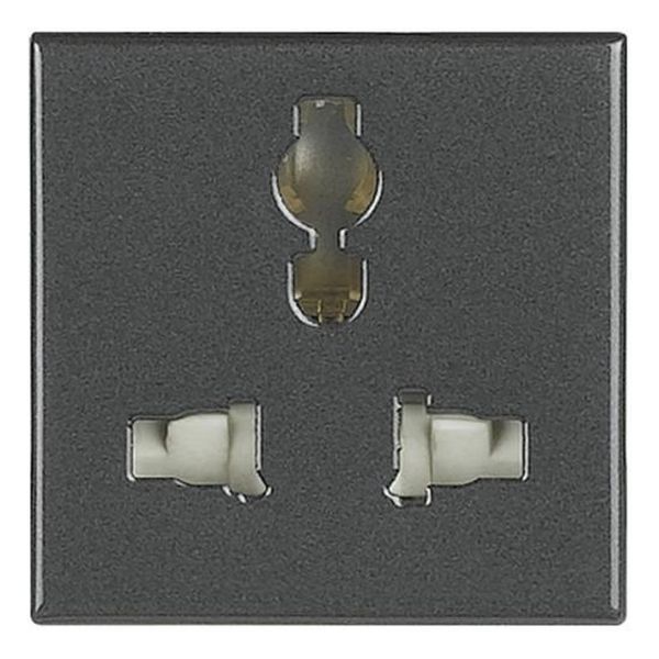 BTICINO - HS4139 КОНТАКТ МУЛТИСТАНДАРТ 2 МОД. 16А ЦВЯТ АНТРАЦИТ AXOLUTE BTICINO