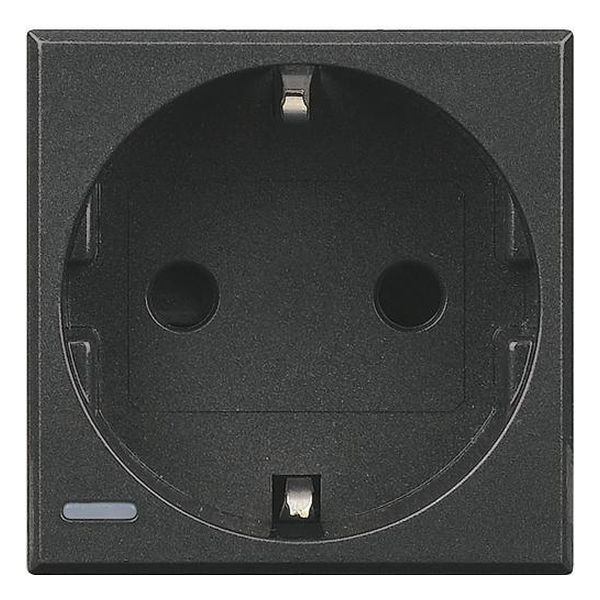 BTICINO - HS4141 КОНТАКТ 2P+E 16A 250VAC НЕМСКИ СТАНДАРТ АНТРАЦИТ