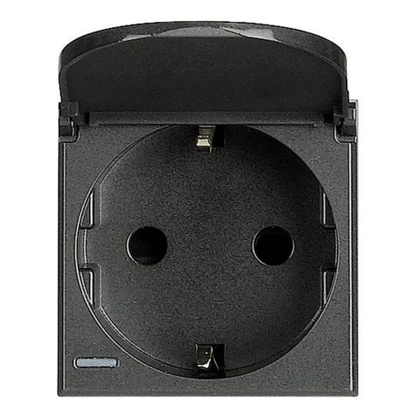 BTICINO - КОНТАКТ С КАПАК HS4141PW АНТРАЦИТ