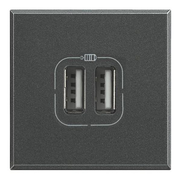 BTICINO - HS4285C2 ДВОЙНА USB РОЗЕТКА 230V АНТРАЦИТ