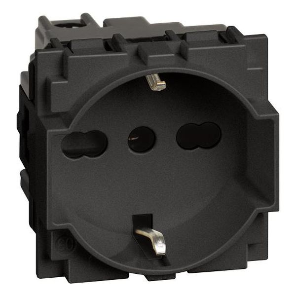 BTICINO - КОНТАКТ 2P+E 16A ДЕТСКА ЗАЩИТА НЕМСКИ И ИТАЛИАНСКИ СТАНДАРТ ЧЕРЕН LIVING NOW KG4140A16