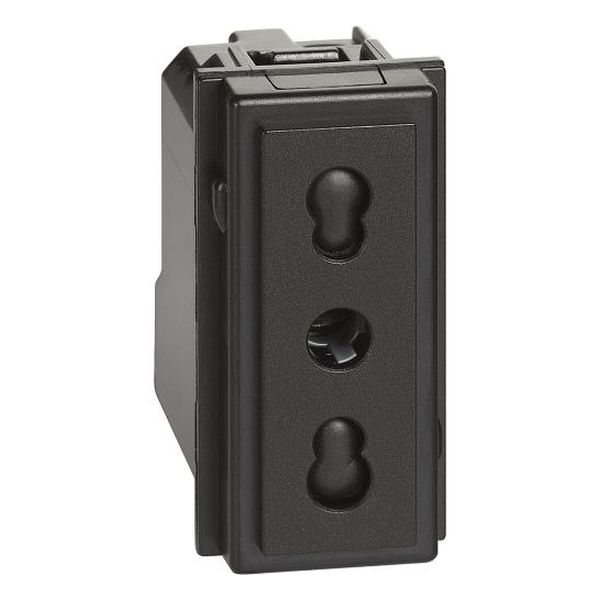 BTICINO - КОНТАКТ ИТАЛИАНСКИ СТАНДАРТ 2Р+Е 16А ДЕТСКА ЗАЩИТА 1 МОД. ЦВЯТ ЧЕРЕН LIVING NOW BTICINO KG4180