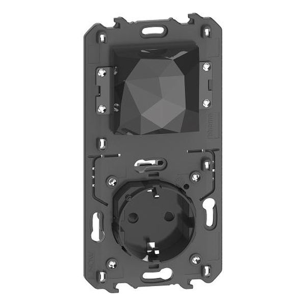 BTICINO - GATEWAY С КОНТАКТ НЕМСКИ СТАНДАРТ, ЗА МОНТАЖ В СТАНДАРТНА ЕДИНИЧНА КОНЗОЛА LIVING NOW ЧЕРЕН KG4501C