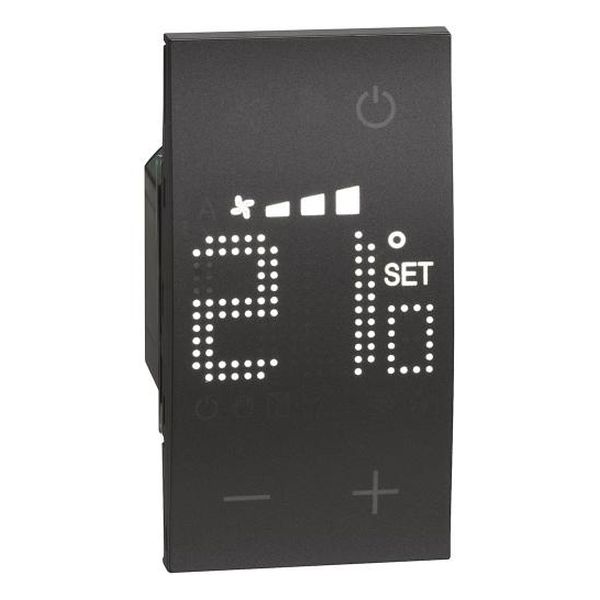 BTICINO - ТЕРМОСТАТ С ДИСПЛЕЙ ЗА КОНТРОЛ НА ТЕМПЕРАТУРАТА НА ОТДЕЛНИ ЗОНИ , 2 МОДУЛ, ЧЕРНО KG4691