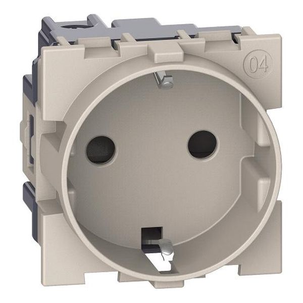 BTICINO - КОНТАКТ ШУКО 16А ДЕТСКА ЗАЩИТА 2МОД. LIVING NOW КРЕМ KM4141