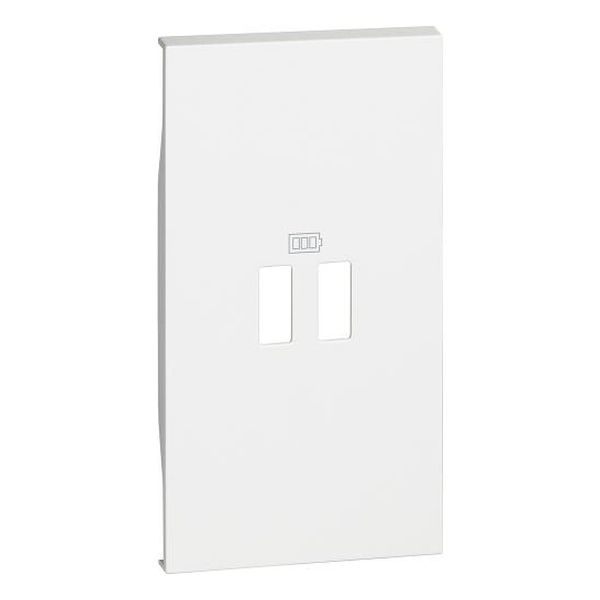 BTICINO - ЛИЦЕВ ПАНЕЛ ЗА USB РОЗЕТКА ТИП 2XA/2XC/A+C 2 МОД. ЦВЯТ БЯЛ LIVING NOW BTICINO KW12C
