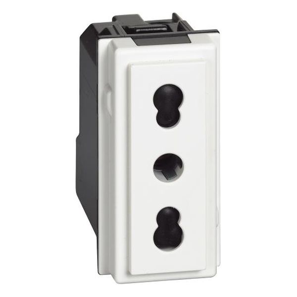 BTICINO - КОНТАКТ ИТАЛИАНСКИ СТАНДАРТ 2Р+Е 16А ДЕТСКА ЗАЩИТА 1 МОД. ЦВЯТ БЯЛ LIVING NOW BTICINO KW4180