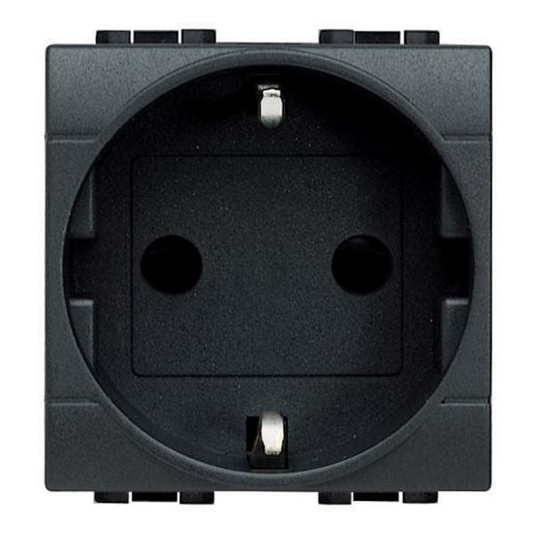 BTICINO - L4141 КОНТАКТ 2P+E 16A 250VAC НЕМСКИ И ИТАЛИАНСКИ СТАНДАРТ АНТРАЦИТ