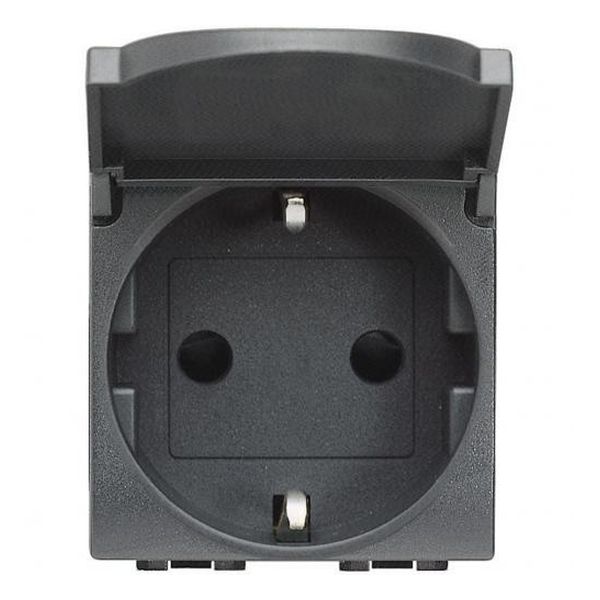 BTICINO - КОНТАКТ С КАПАК L4141PW АНТРАЦИТ