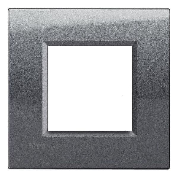 BTICINO - LNA4802AC РАМКА 2М STEEL МЕТАЛНА ПРАВОЪГЪЛНА LIVINGLIGHT