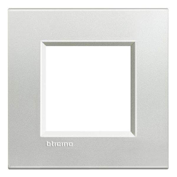 BTICINO - LNA4802AG РАМКА 2М SILVER МЕТАЛНА ПРАВОЪГЪЛНА LIVINGLIGHT
