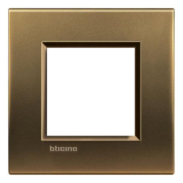 BTICINO - LNA4802BZ РАМКА 2М BRONZE МЕТАЛНА ПРАВОЪГЪЛНА LIVINGLIGHT