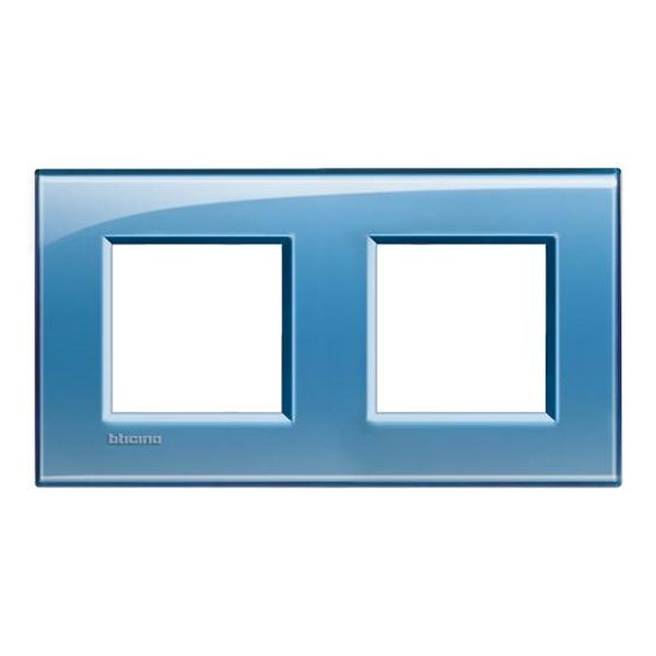 BTICINO - LNA4802M2AD ДВОЙНА РАМКА 2Х2М BLUE DEEP ПРАВОЪГЪЛНА LIVINGLIGHT