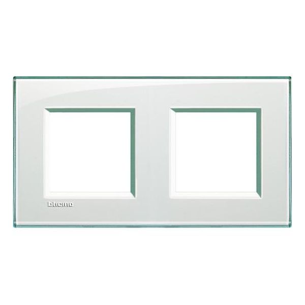 BTICINO - LNA4802M2KA ДВОЙНА РАМКА 2Х2М ACQUAMARINE ПРАВОЪГЪЛНА LIVINGLIGHT