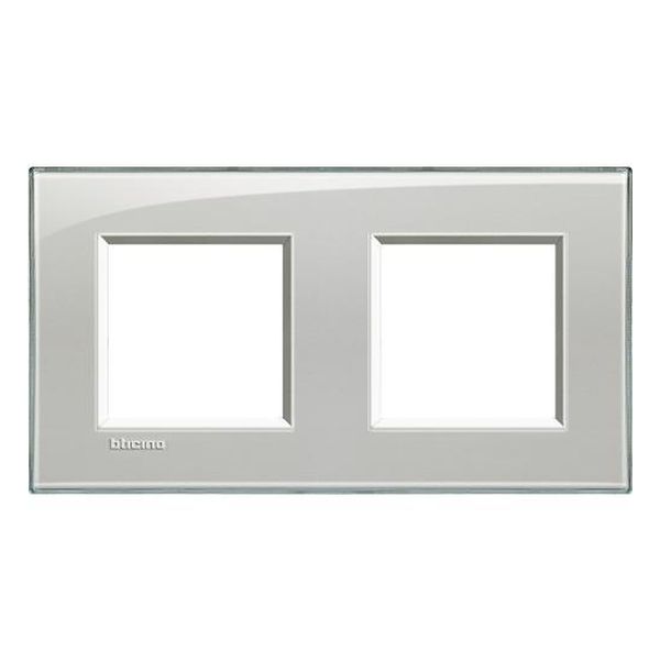 BTICINO - LNA4802M2KG ДВОЙНА РАМКА 2Х2М COLD GREY ПРАВОЪГЪЛНА LIVINGLIGHT