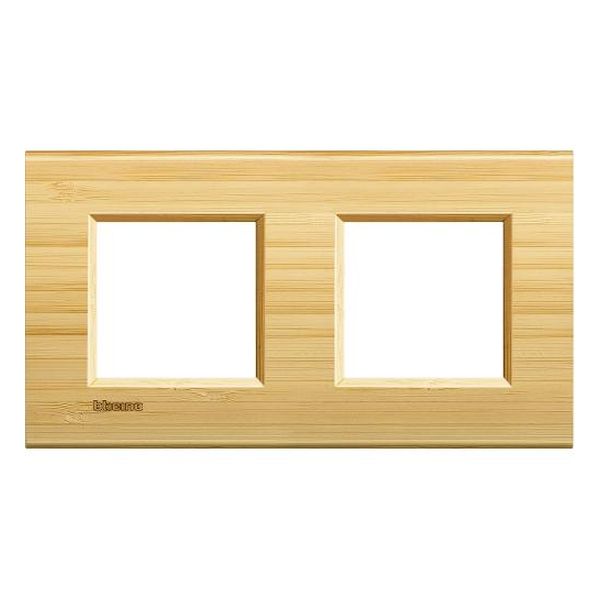 BTICINO - LNA4802M2LBA ДВОЙНА РАМКА 2Х2М BAMBOO ДЪРВО ПРАВОЪГЪЛНА LIVINGLIGHT