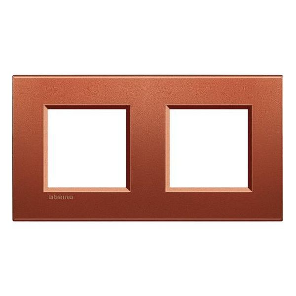 BTICINO - LNA4802M2RK ДВОЙНА РАМКА 2Х2М BRICK МЕТАЛНА ПРАВОЪГЪЛНА LIVINGLIGHT