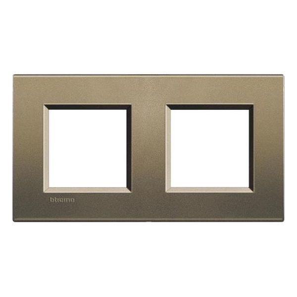 BTICINO - LNA4802M2SQ ДВОЙНА РАМКА 2Х2М SQUARE МЕТАЛНА ПРАВОЪГЪЛНА LIVINGLIGHT