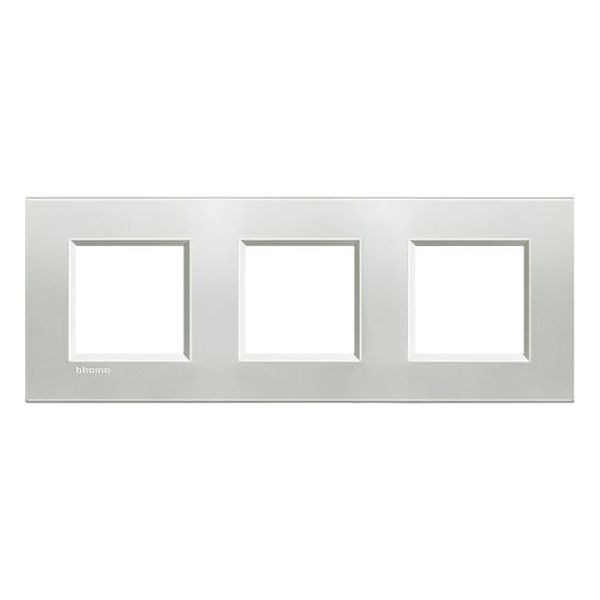 BTICINO - LNA4802M3AG ТРОЙНА РАМКА 3Х2М SILVER МЕТАЛНА ПРАВОЪГЪЛНА LIVINGLIGHT