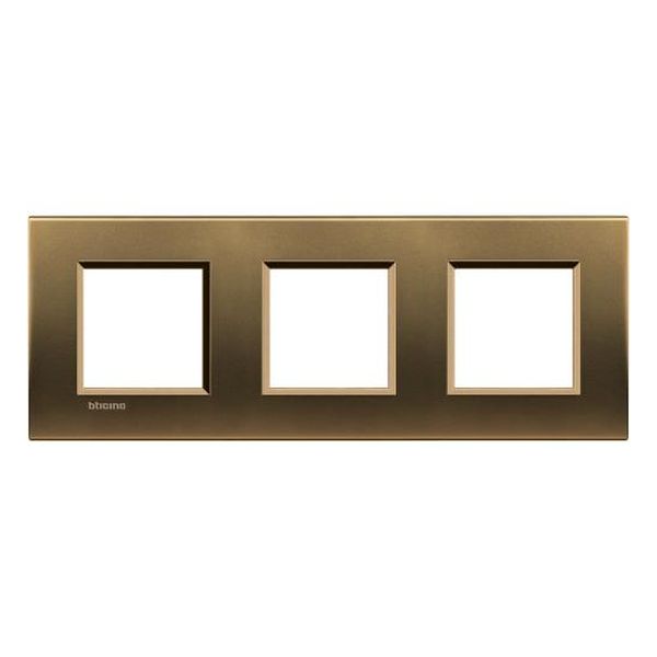 BTICINO - LNA4802M3BZ ТРОЙНА РАМКА 3Х2М BRONZE МЕТАЛНА ПРАВОЪГЪЛНА LIVINGLIGHT