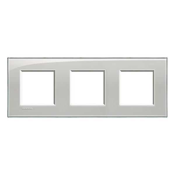 BTICINO - LNA4802M3KG ТРОЙНА РАМКА 3Х2М COLD GREY ПРАВОЪГЪЛНА LIVINGLIGHT